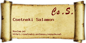 Csetneki Salamon névjegykártya